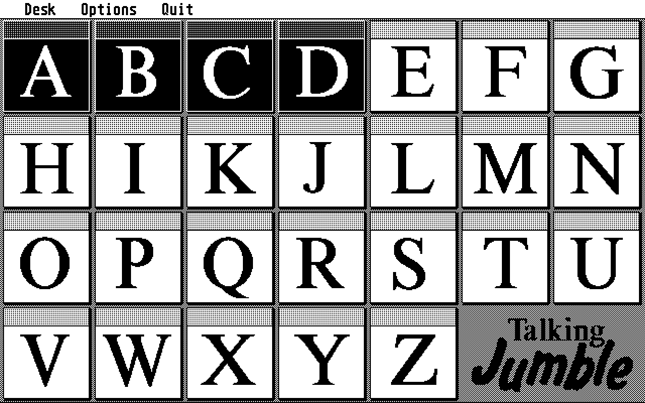 Talking Jumble atari screenshot